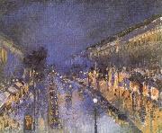 Camille Pissarro The Boulevard Montmartre at Night painting